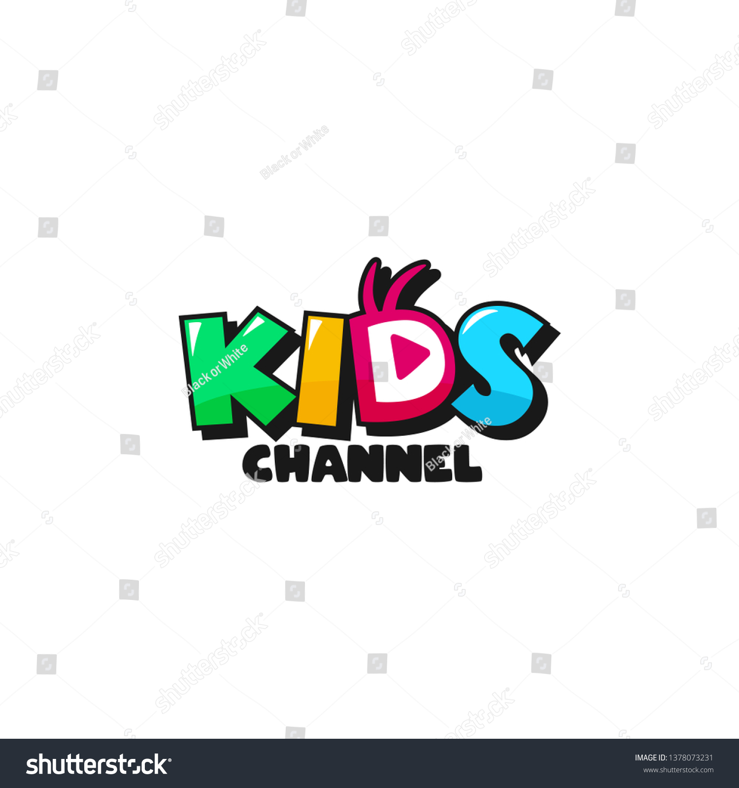 stock-vector-kids-channel-logo-design-1378073231